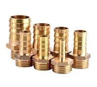 Raccord cannelé for Tuyau d'arrosage, Filetage mâle 3/4" vers raccords en Laiton de 8 à 32 mm, Adaptateur de coupleur en cuivre for pagode d'irrigation(3I4 Inch-16mm)