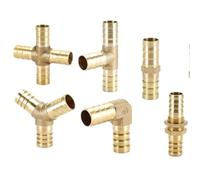 Raccord cannelé for tuyau de 4 à 25 mm, 2, 3 ou 4 voies, coude droit, té en Y, cloison, raccord de tuyau en laiton, séparateur, for la maison et le jardin(Cross 4 Ways,10MM_HOSE BARB)