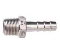 Raccord cannelé inox droit à visser - M 3/4' - diamètre 20 mm