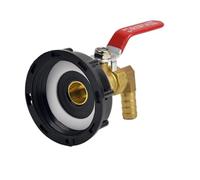Raccord cannelé S60 vers 6/8/10/12/16 mm, robinet à boisseau sphérique en laiton for réservoir IBC, coude à 90 degrés, raccord en laiton for eau/carburant(10mm)