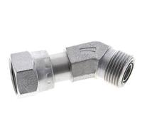 Raccord coudé 45° en acier zingué UN 13/16''-16 x UN 13/16''-16 F/M ORFS 630 Bar - Hydraulique