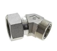 Raccord coudé 45° en acier zingué UN 2''-12 x UN 2''-12 F/M ORFS 250 Bar - Hydraulique