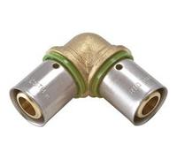 Raccord coudé 90° à sertir laiton D.16 pour tube en per G