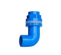 Raccord coude 90° aquarium drainage | 20-50mm entrée sortie trop-plein kit(Blue,ID 50mm)