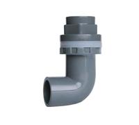 Raccord coude 90° aquarium drainage | 20-50mm entrée sortie trop-plein kit(Grey,ID 32mm)