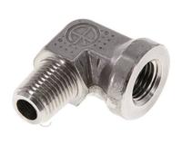 Raccord coudé 90° en acier inoxydable 1/4'' NPT x 1/4'' NPT M/F 275 Bar - Hydraulique