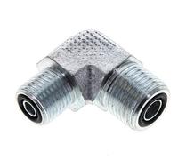 Raccord coudé 90° en acier zingué UN 11/16''-16 x UNF 9/16''-18 mâle ORFS 630 Bar - Hydraulique