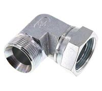 Raccord coudé 90° G 1 1/4'' M/F en acier zingué 150 Bar - Hydraulique