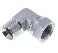 Raccord coudé 90° G 3/4'' M/F en acier zingué 175 Bar - Hydraulique