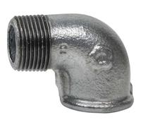 Raccord Coude 90° Mâle/Femelle | Fonte Malléable Galvanisée EN 10242-3/4''