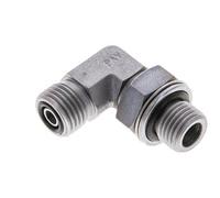 Raccord coudé 90° UNF 9/16''-18 x G 1/4'' mâle en acier zingué ORFS 400 Bar - Hydraulique