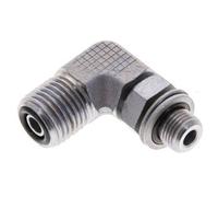 Raccord coudé 90° UNF 9/16''-18 x G 1/8'' mâle en acier zingué ORFS 400 Bar - Hydraulique
