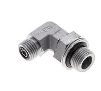 Raccord coudé 90° UNF 9/16''-18 x G 3/8'' mâle en acier zingué ORFS 400 Bar - Hydraulique