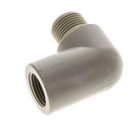 Raccord coudé 90deg G3/8'' mâle x femelle Polypropylène (pp) 10bar (140.5psi) FDA