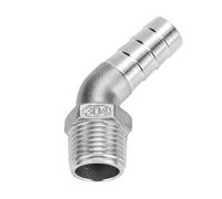 Raccord Coudé À 45 Degrés En Acier Inoxydable, 1/2" 3/8" Mâle Vers 6 Mm 8 10 15 20 25 Mm, Raccord De Tuyau Coudé Cannelé, 1 Pièce(1/2" x 8mm)