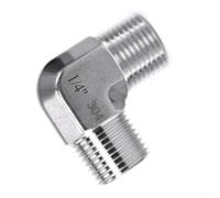 Raccord coudé à 90 degrés en acier inoxydable 304 pour nettoyeurs haute pression, systèmes de plomberie avec filetage interne externe, tailles 1/8 1/4 3/8 1/2 3/4", design anti-fuite (1/4)