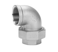 Raccord coudé à 90 degrés en PTFE, 1/4", 3/8", 1/2"-4" BSPT, femelle, mâle, raccord union, en acier inoxydable 304/316(Fe to Fe,SS304_2-1/2")