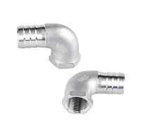Raccord coudé à 90 degrés for tuyau cannelé BSPT 1/4", 3/8", 1/2", 3/4", 1" (filetage femelle BSPT) vers 8 mm, 15 mm, 25 mm, 32 mm, en acier inoxydable SS304(DN25 x Hose 25mm)