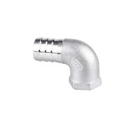 Raccord coudé à 90 degrés for tuyau cannelé, filetage femelle 1/4", 3/8", 1/2", 3/4", 1", 8 mm, 15 mm, 25 mm, 32 mm, en acier inoxydable SS304(DN10 x Hose 13mm)