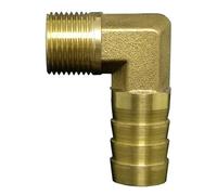 Raccord coudé à 90° en laiton, filetage mâle 3/4" vers embout cannelé de 8, 10, 16, 19 et 25 mm.