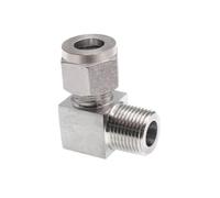 Raccord coudé à double virole en acier inoxydable 304, 1 pièce, raccord for tuyau de 6 à 12 mm vers filetage mâle NPT 1/8", 1/4", 3/8", 1/2".(Pipe 10mm,1/8")