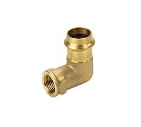 Raccord coudé à filetage femelle en laiton et cuivre, 15-22 mm, 4 pouces, raccord de réparation for tuyau, compression à simple serrage(Bronze Yellow)