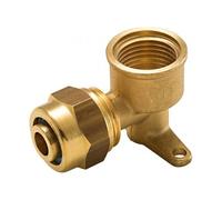 Raccord coudé applique à compression laiton F 15 x 21 pour tube en per