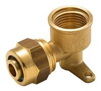 Raccord coudé applique à compression laiton F 15 x 21 pour tube en per