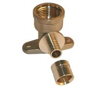 Raccord coudé applique à glissement laiton F 15 x 21 pour tube en per