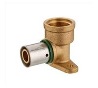 Raccord coudé applique à sertir laiton F 15 x 21 pour tube en per