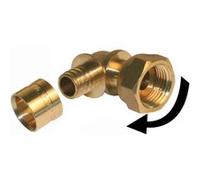 Raccord coudé avec écrou libre à glissement laiton F 15 x 21 pour tube en per G