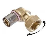 Raccord coudé avec écrou libre à sertir laiton F 15 x 21 pour tube en per G