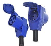 Raccord coudé CEE pour caravane, camping-car, 220 V avec prise Schuko (Polyamide)