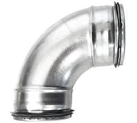 Raccord coudé en acier galvanisé pressé pour tube spiralé agrafé DN 80 100 125 140 150 160 180 200 avec joint 45 °/90 °, argent