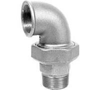 Raccord coudé Hermann Schmidt Temperguss DN 20, 3/4" zingué, joint conique, filetage intérieur/filetage extérieur