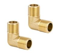 Raccord Coudé en Laiton, 2 Pièces 1/4" Mâle à 1/4" Mâle Filetage Raccord de Tuyau à 90 Degré, Connecteur de Tuyau de Coude pour Eau, Air, Connexion