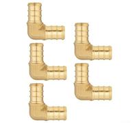 Raccord coudé en laiton PEX à 90 degrés de 2,5 cm pour plomberie résidentielle et commerciale, compatible avec PEX-A/B/C, 1200 psi, -53,9 °C à +121,1 °C, jaune