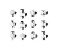 Raccord coudé en T DN15 G 1/2" BSP mâle/femelle, croix 3 voies, répartiteur 4 voies, raccord de tuyauterie en laiton chromé, connecteur for eau(1l2 MMF)