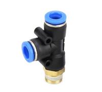 Raccord coudé en T en Laiton for Tubes pneumatiques de 4 à 16 mm - Raccords mâles et Femelles BSPT 1/8", 1/4", 3/8", 1/2"(6-M5 Pd)