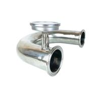 Raccord coudé en U en acier inoxydable SS304, diamètre extérieur 50,5 mm, 1 pièce, raccord sanitaire à trois pinces de 38 mm, joint en U(Black)