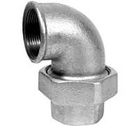 Raccord coudé Hermann Schmidt Temperguss DN 15, 2000 /2" à étanchéité conique, filetage intérieur, zingué