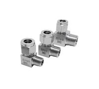Raccord coudé mâle double en acier inoxydable 304, diamètre extérieur de tuyau de 6 à 12 mm, filetage BSPT de 1/8", 1/4", 3/8", 1/2".(8mm,1-2 BSPT)