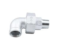 Raccord coudé mâle vers femelle en acier inoxydable 304, filetage BSP, idéal for l'agriculture et la plomberie.(2 in)