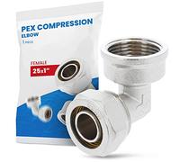 Raccord coudé PEX-AL-PEX - Raccord de serrage - Système sanitaire - Système de chauffage sanitaire - Filetage intérieur 16 x 1/2" (25 x 1'' FF)