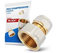 Raccord Coudé PEX-AL-PEX Visser Compression Tube Composite en Aluminium Système de Chauffage Sanitaire 16 x 3/4'' FF Laiton 90° Connecteur Angulaire