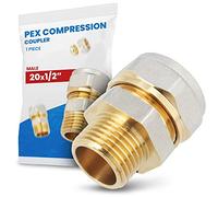 Raccord Coudé PEX-AL-PEX Visser Compression Tube Composite en Aluminium Système de Chauffage Sanitaire 20 x 1/2'' FM Laiton 90° Connecteur Angulaire