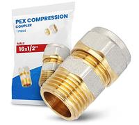 Raccord Coudé PEX-AL-PEX Visser Compression Tube Composite en Aluminium Système de Chauffage Sanitaire 16 x 1/2'' FM Laiton 90° Connecteur Angulaire