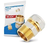 Raccord Coudé PEX-AL-PEX Visser Compression Tube Composite en Aluminium Système de Chauffage Sanitaire 20 x 3/4'' FM Laiton 90° Connecteur Angulaire