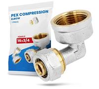 Raccord Coudé PEX-AL-PEX Visser Compression Tube Composite en Aluminium Système de Chauffage Sanitaire 16 x 3/4'' FF aiton 90° Connecteur Angulaire