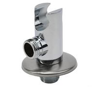 Raccord coudé pour tuyau de douche mural avec support pivotant pour douchette à main - Filetage IPS mâle 1/2" - Alliage chromé